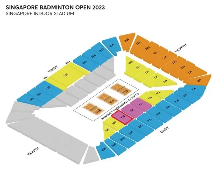 Singapore Badminton Open 2023-Platinum Seat on