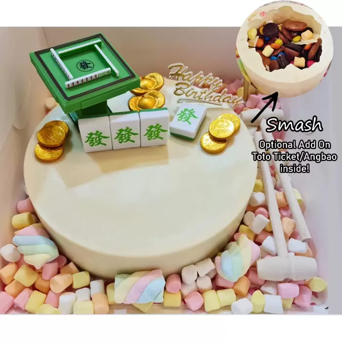 Mahjong Chocolate Smash Pinata Cake on